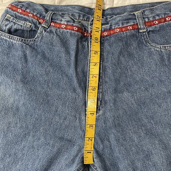 PHD Paul Harris Jeans Sz 14 Blue Vintage 80s Denim Midrise Capri Ribbon Trim - Picture 6 of 9